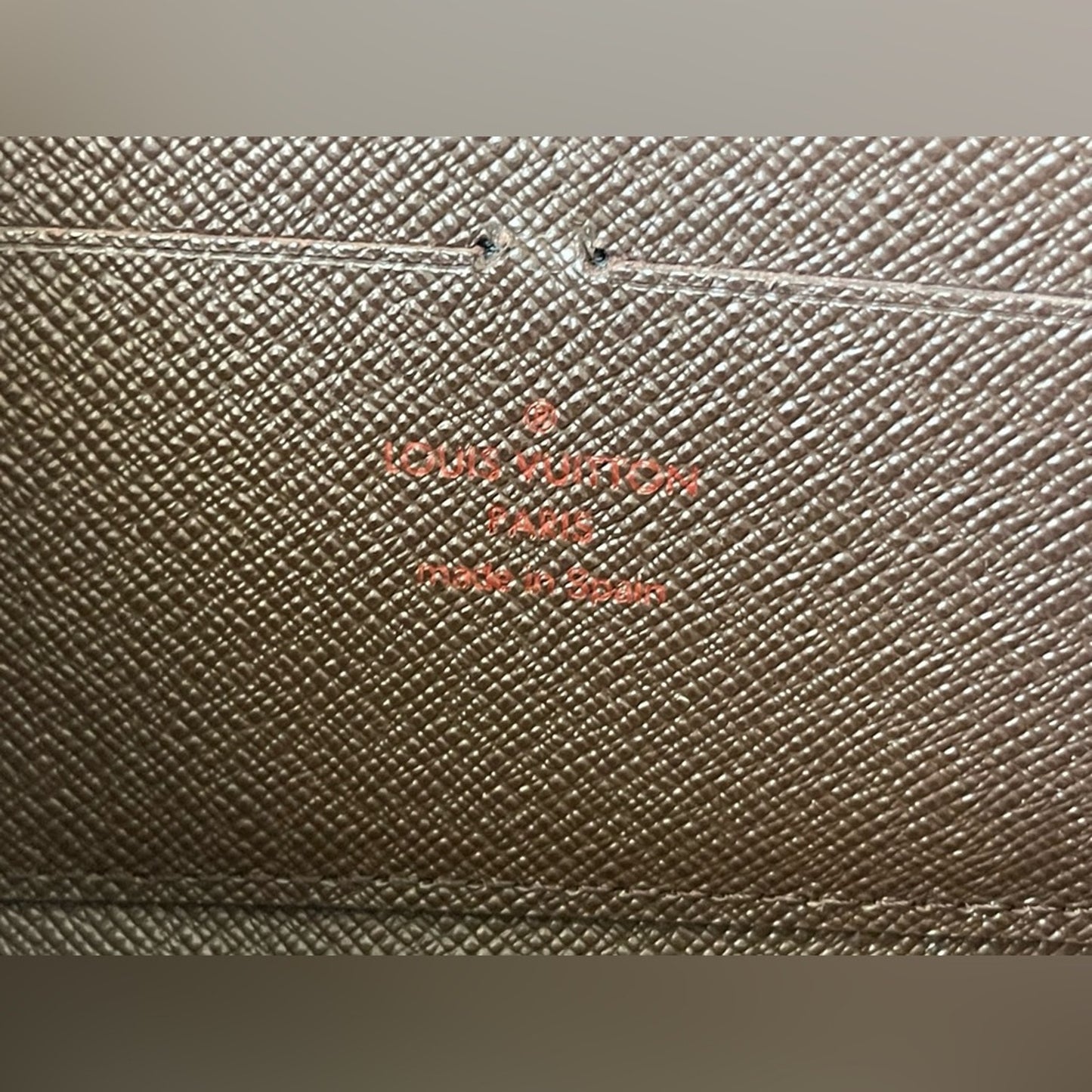 Authentic Louis Vuitton Damier Ebene Zip Around Long Wallet