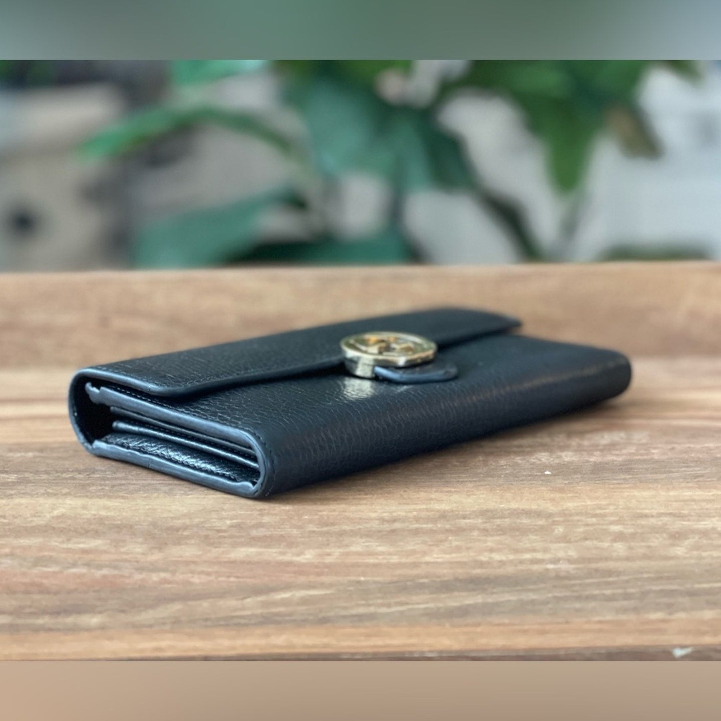 Authentic Gucci Marmont Black leather Wallet on Chain
