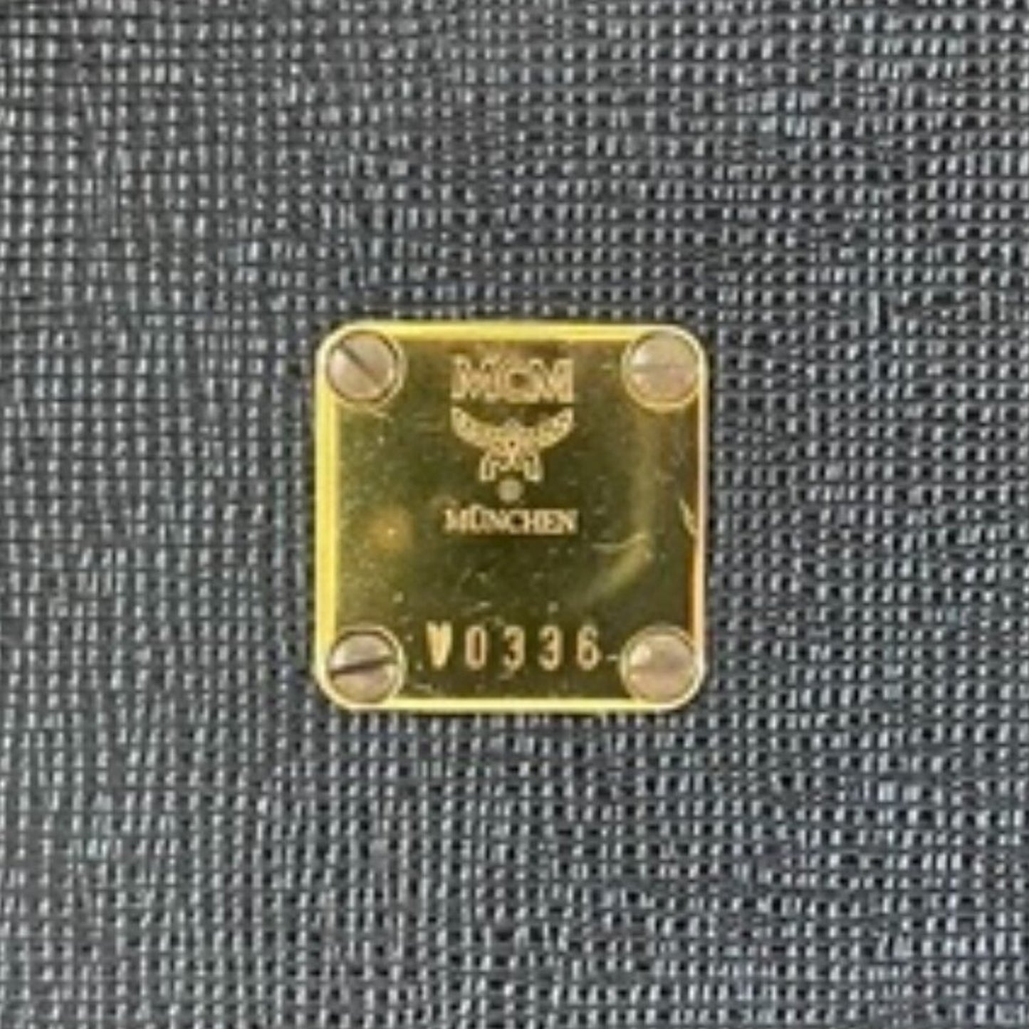 Authentic MCM Black Leather stud Embellished Top Handle tote Bag