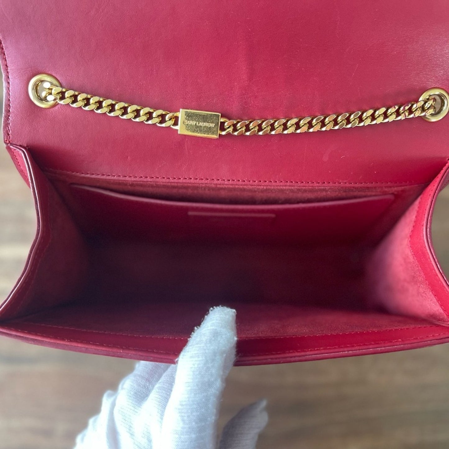 Authentic Yves Saint Laurent POMPOM KATE LEATHER CROSSBODY bag