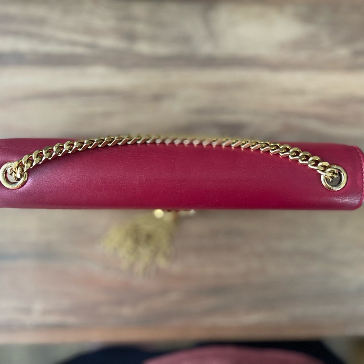 Authentic Yves Saint Laurent POMPOM KATE LEATHER CROSSBODY bag
