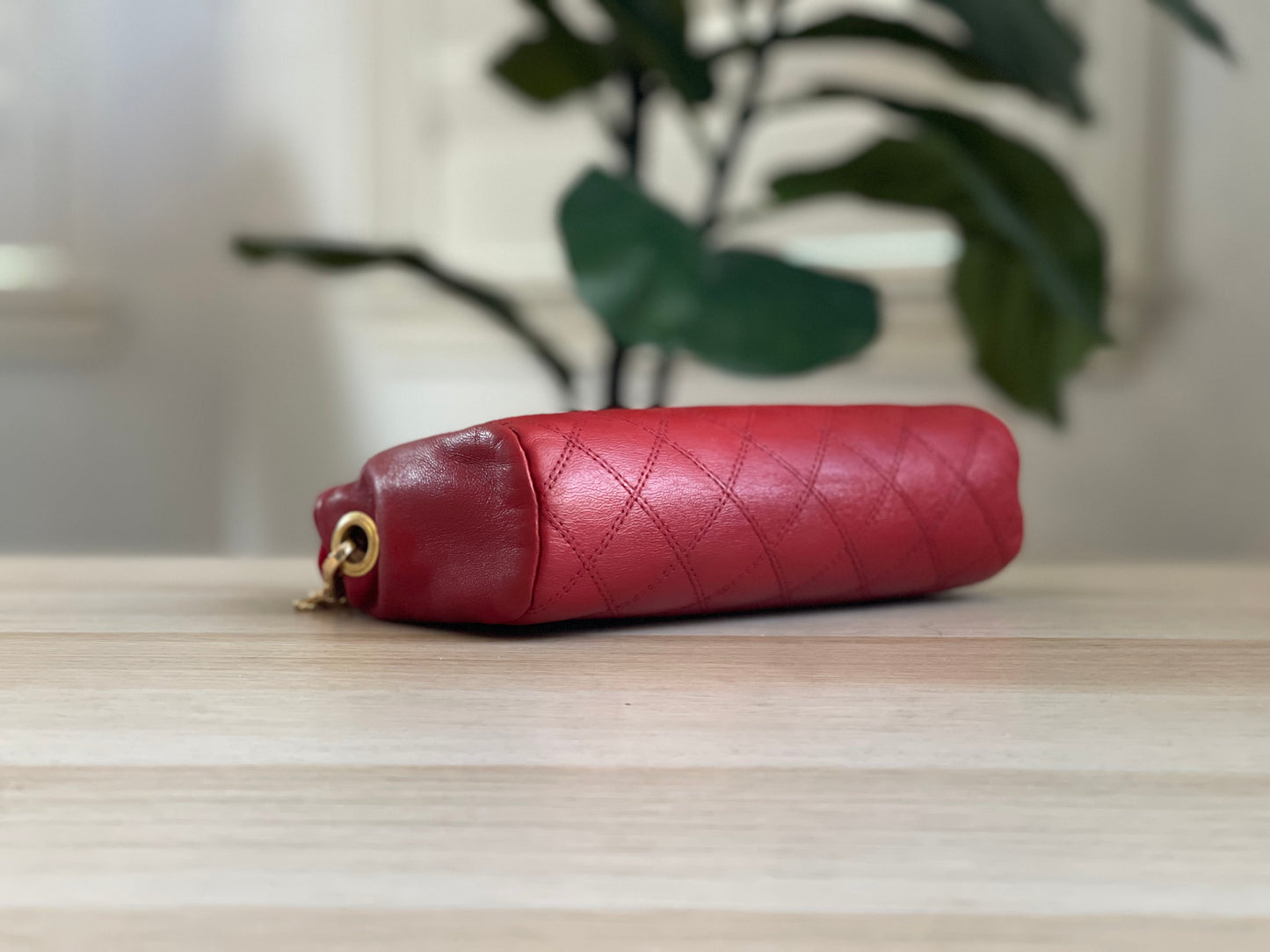 Chanel wild stitch matelasse CC Pochette in red