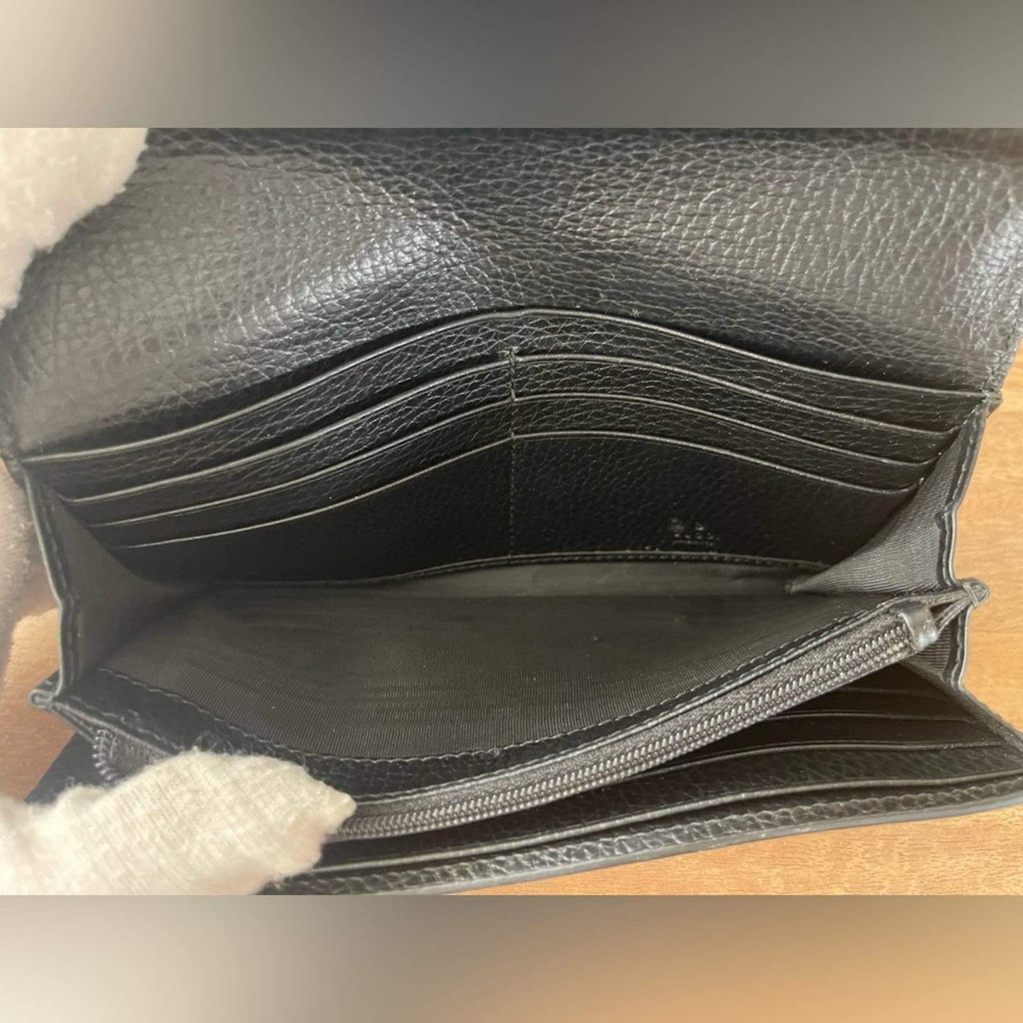 Authentic Gucci Marmont Black leather Wallet on Chain