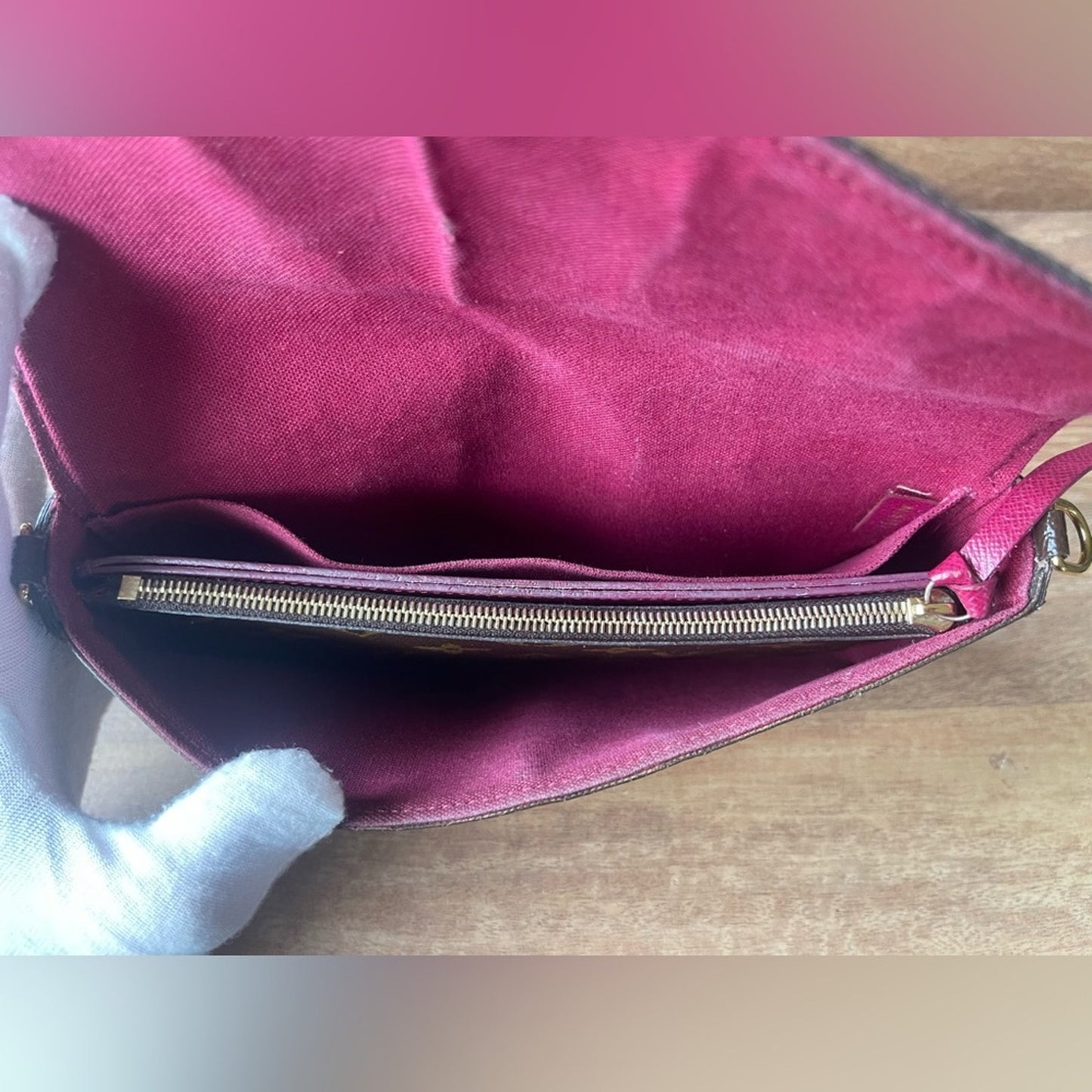 Authentic Louis Vuitton LV Monogram Felicie Pochette with Original Chain