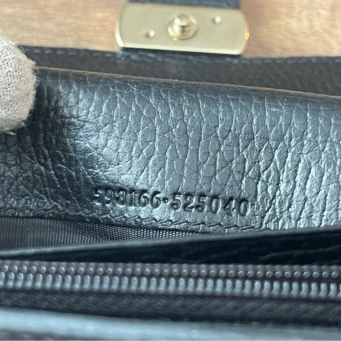 Authentic Gucci Marmont Black leather Wallet on Chain