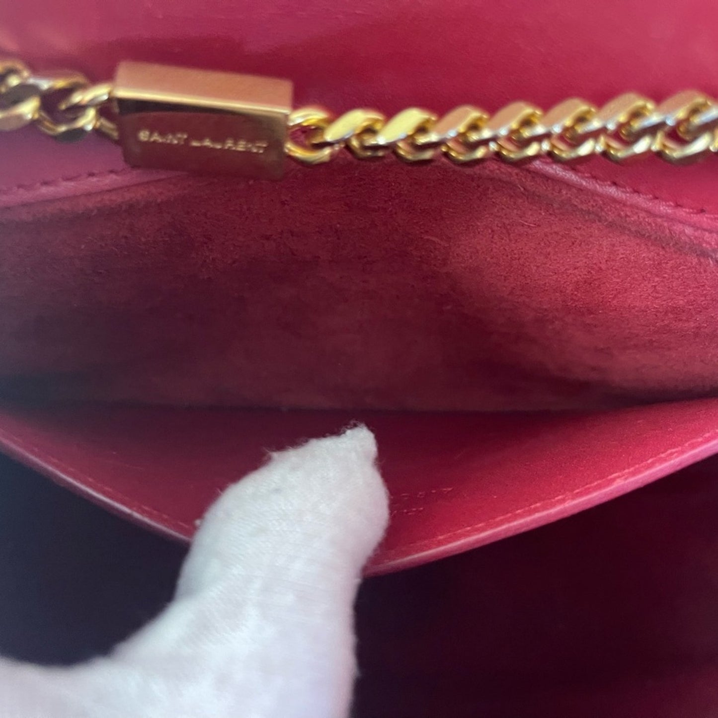 Authentic Yves Saint Laurent POMPOM KATE LEATHER CROSSBODY bag