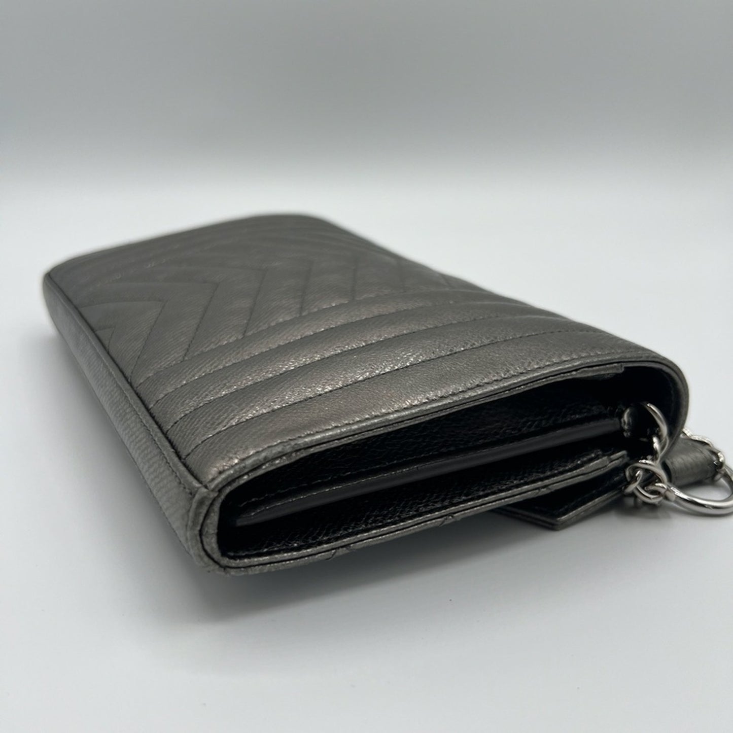 Authentic Yves Saint Laurent gunmetal college Crossbody bag