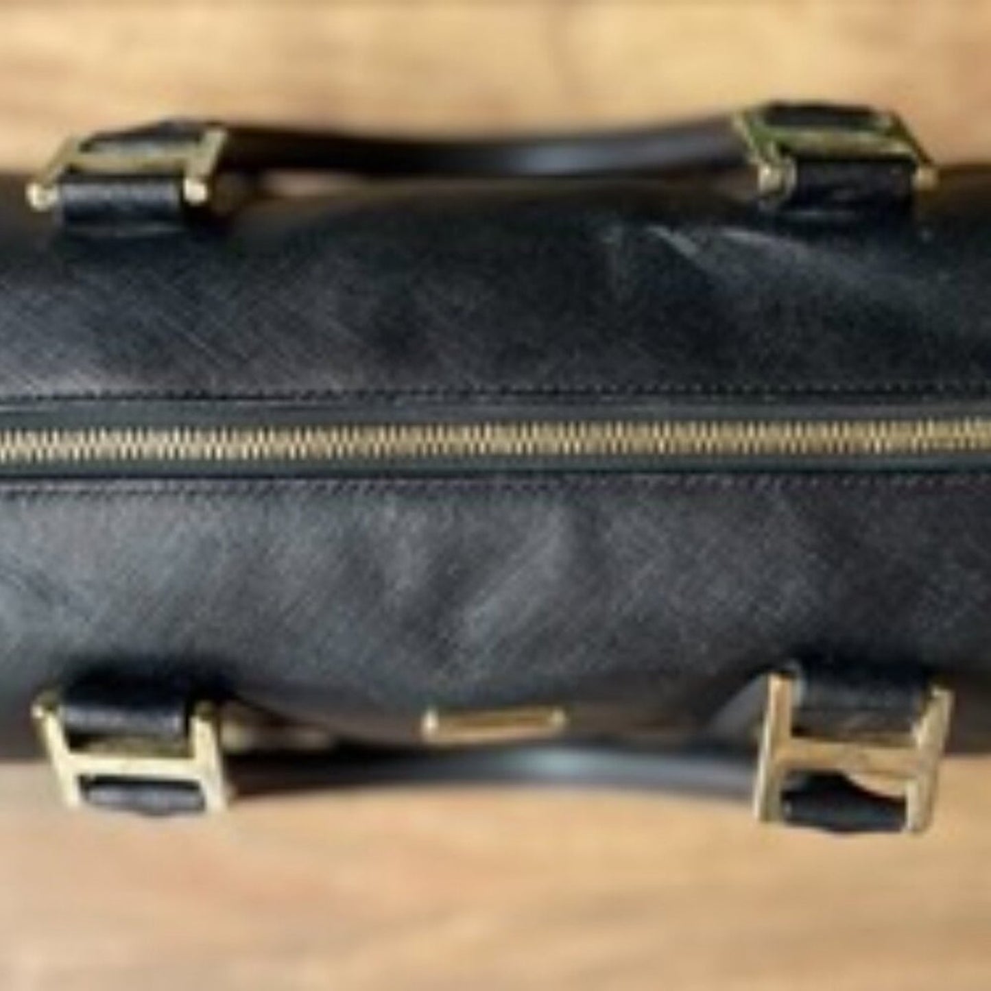 Authentic MCM black leather speedy bag