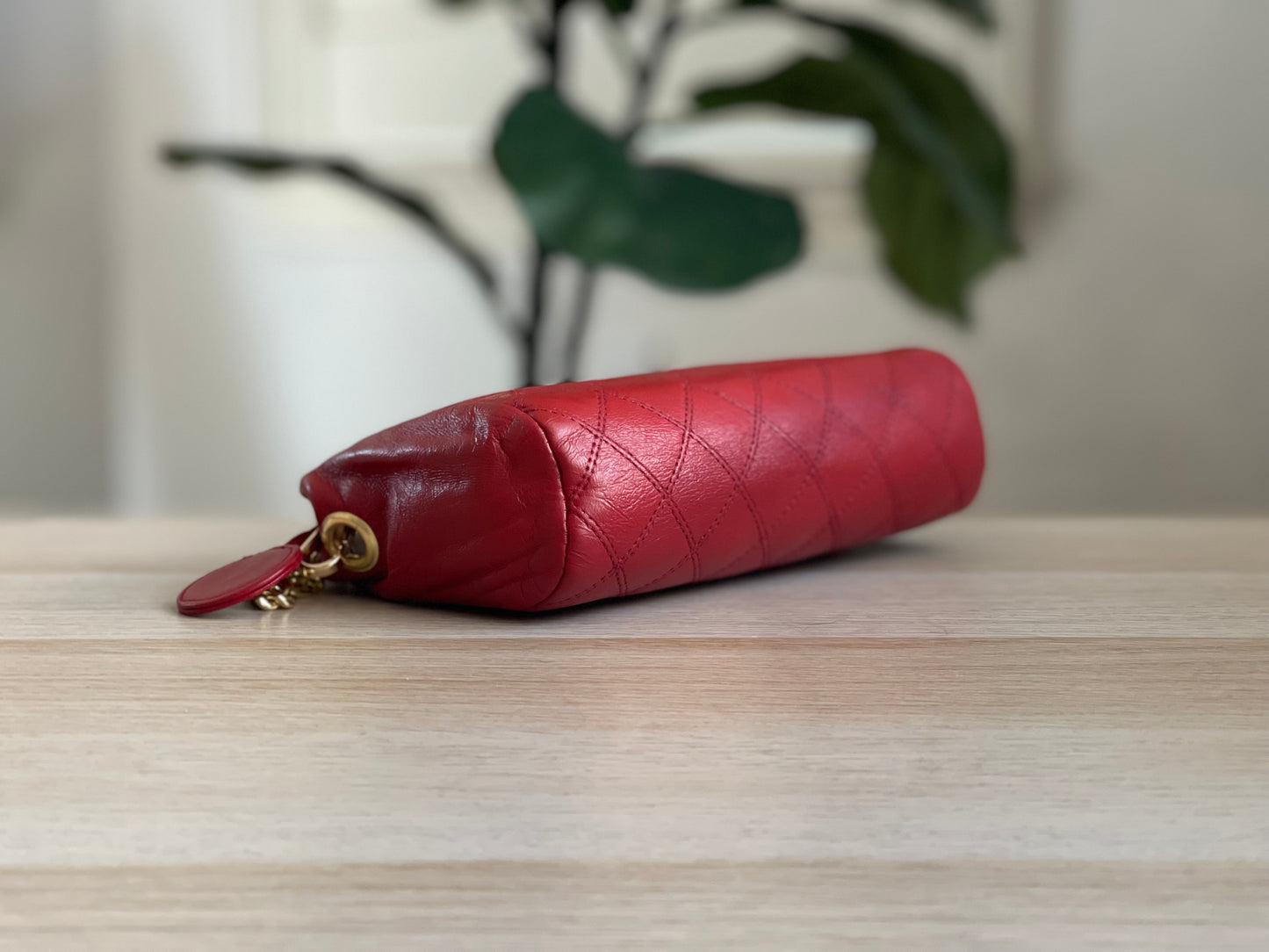 Chanel wild stitch matelasse CC Pochette in red
