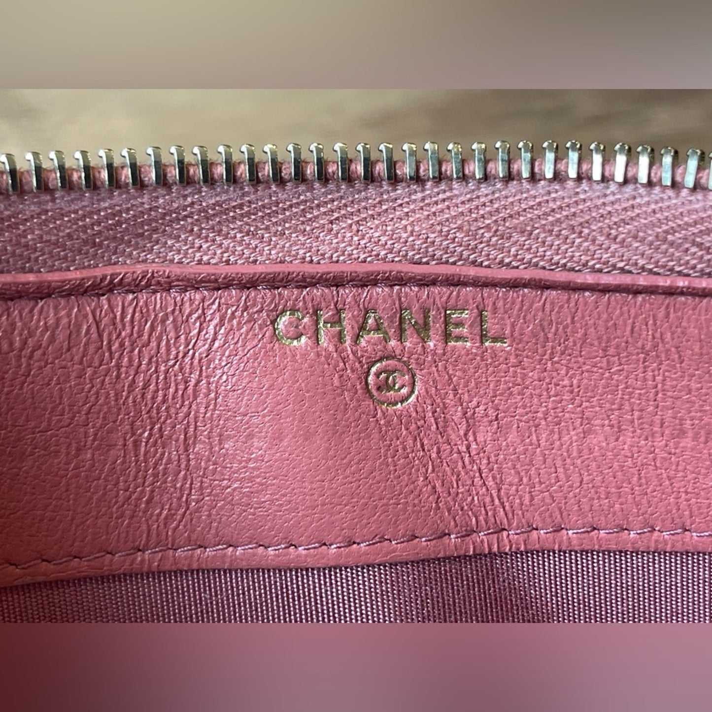 Authentic Chanel 19 Pink matelasse Lambskin Wallet