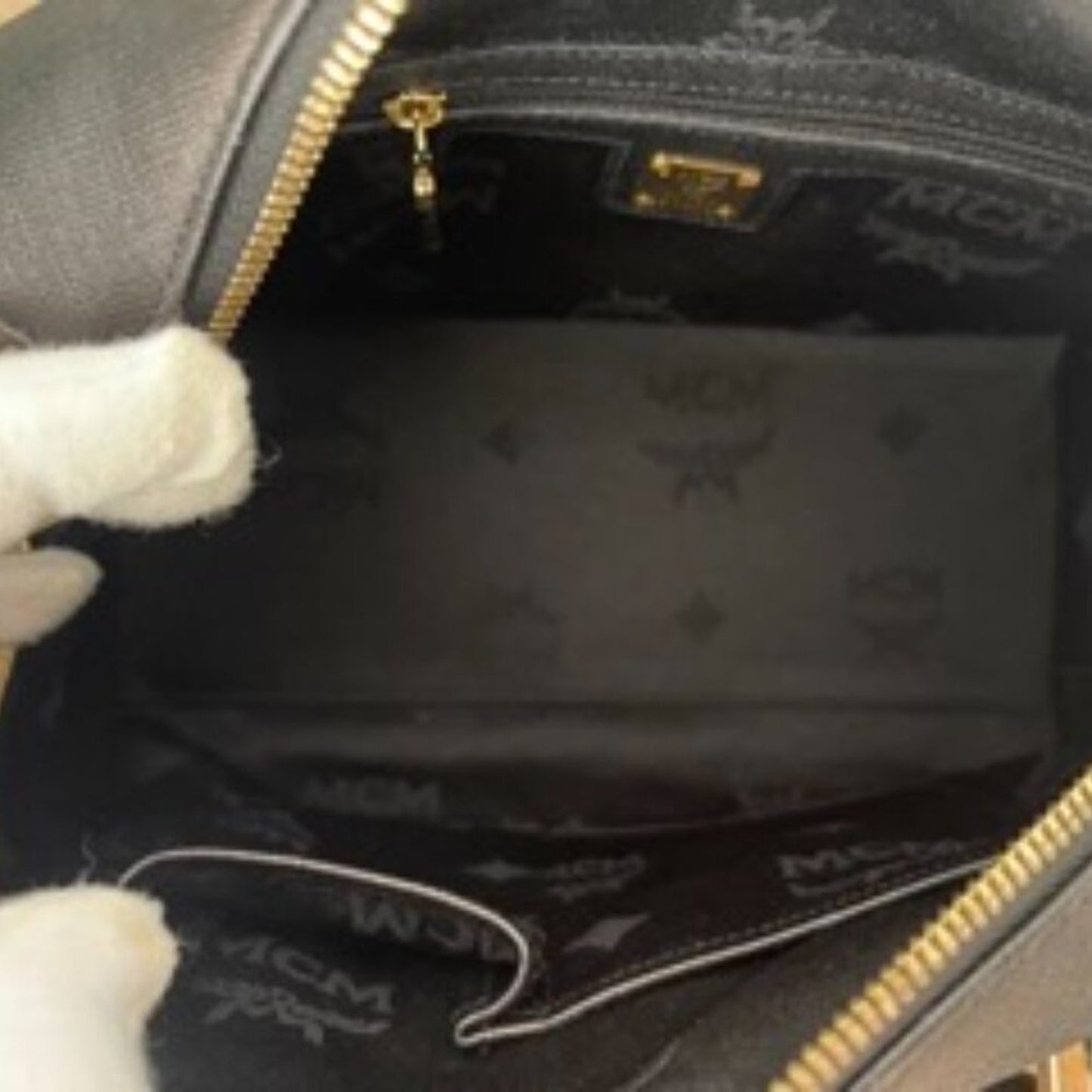 Authentic MCM black leather speedy bag