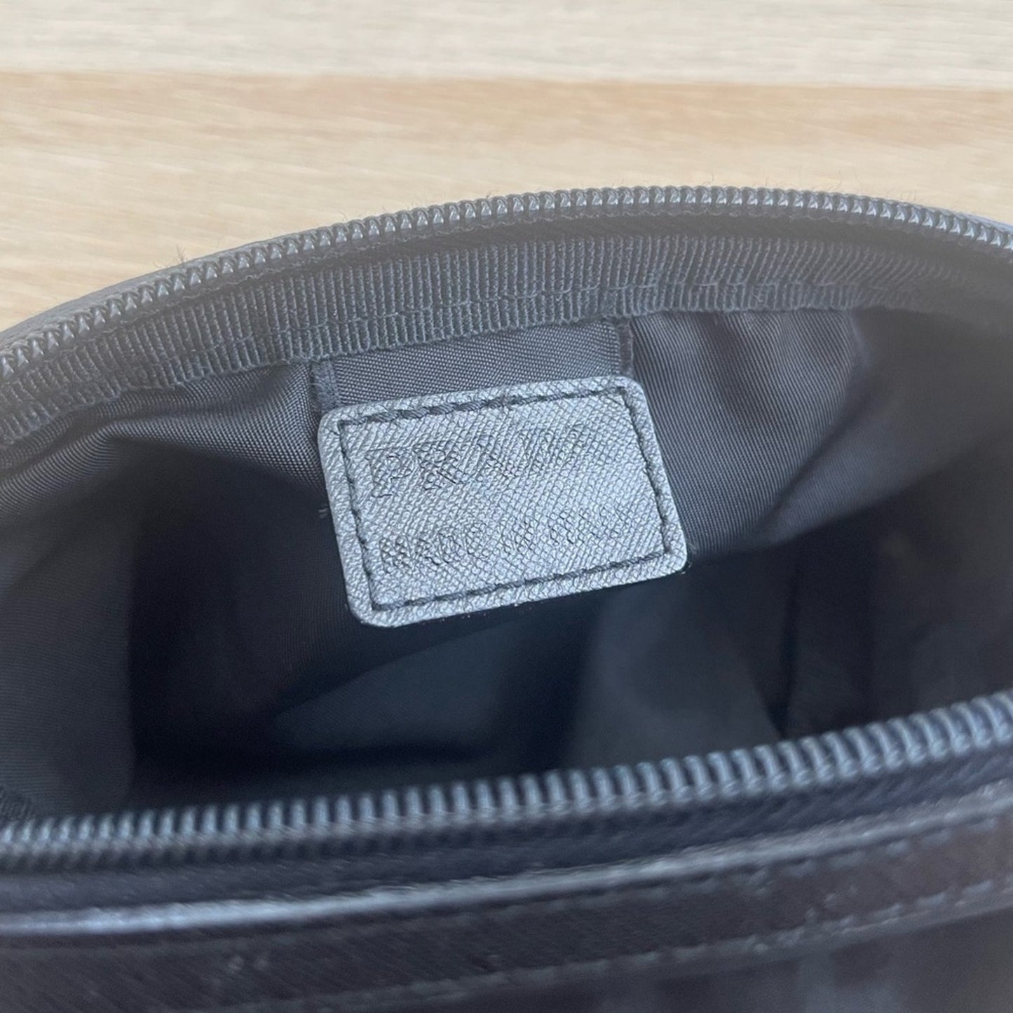 Authentic Prada Tessuto Black Nylon and leather Pochette