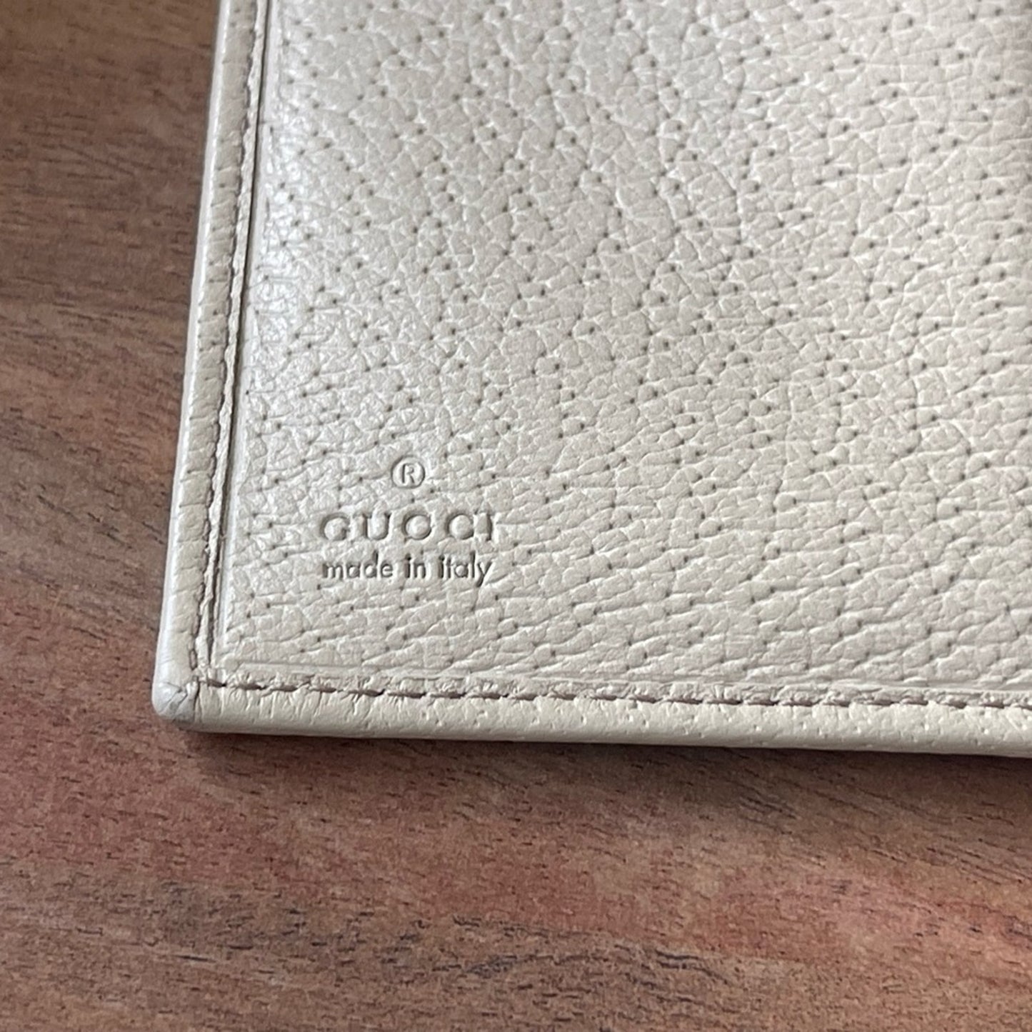 Authentic Gucci GG Monogram Abbey Continental Trifold Wallet on Chain