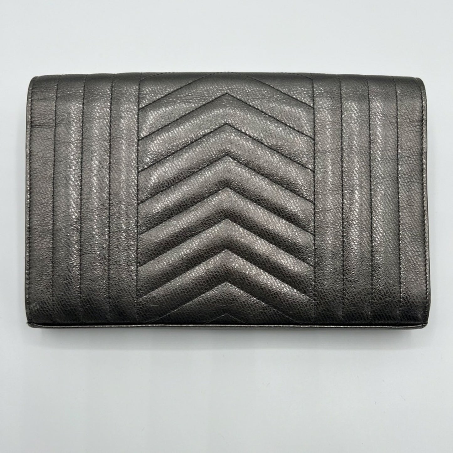 Authentic Yves Saint Laurent gunmetal college Crossbody bag