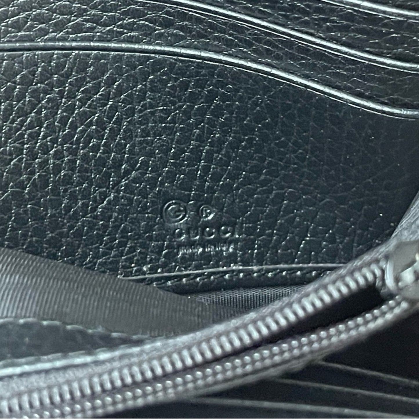 Authentic Gucci Marmont Black leather Wallet on Chain