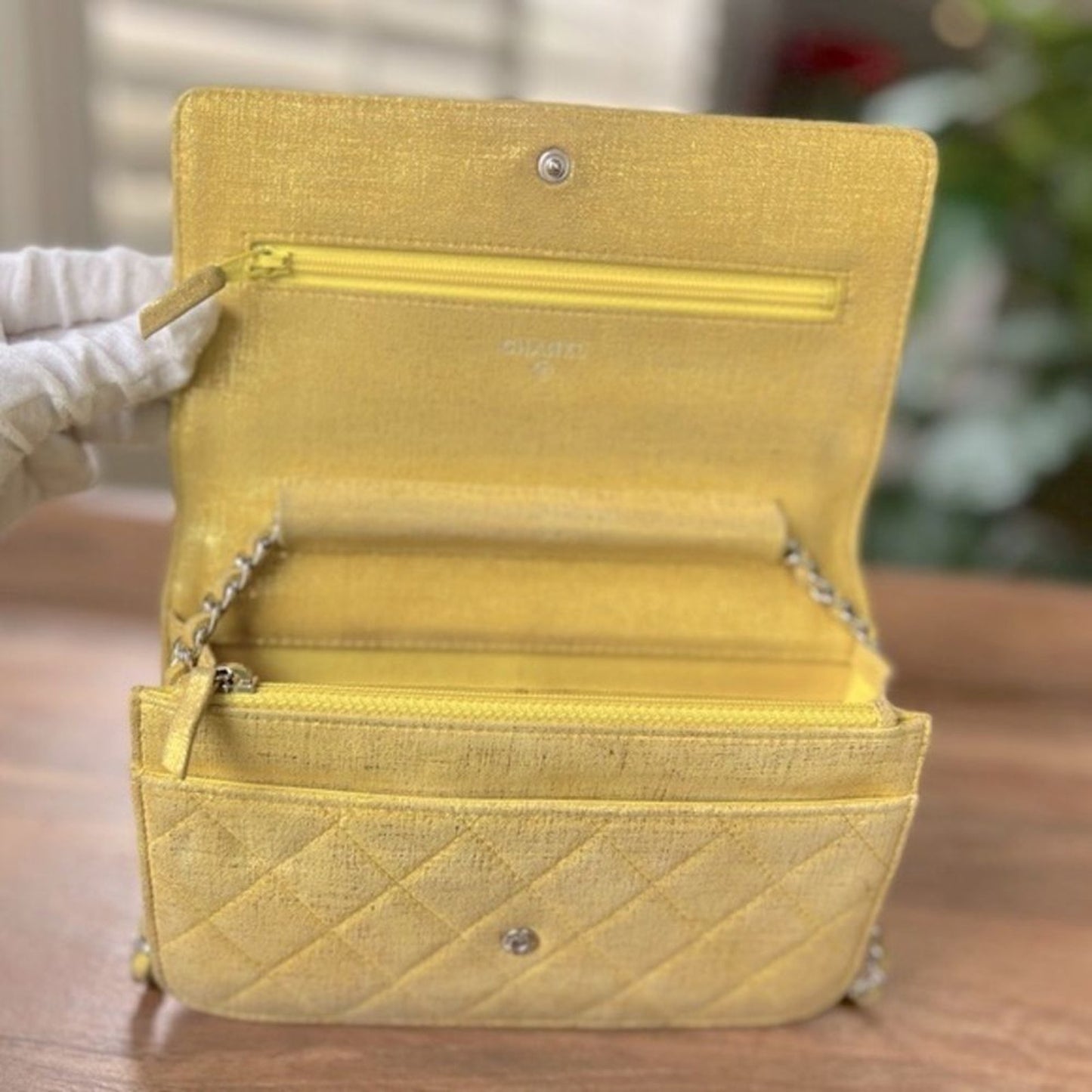 💯 AUTH Chanel classic Matelasse flap bag in iridescent gold / yellow